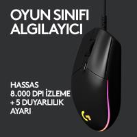 LOGITECH G102 910-005823 G102 LightSync Black 8000DPI 6 Tuş Optik RGB Siyah Kablolu Gaming (Oyuncu) Mouse